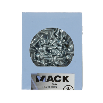 Mack 1007008 – selbstschneidend. Schraube BVZ Kopf 200 200 Stück 4,2x13mm | 5 Stück