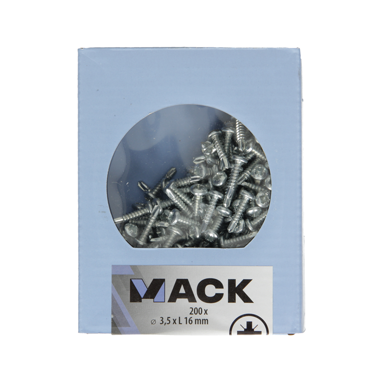 Mack 1007011 – selbstbohrende Schraube Zylinderkopf 200 200 Stück 3,5 x 16 mm | 5 Stück