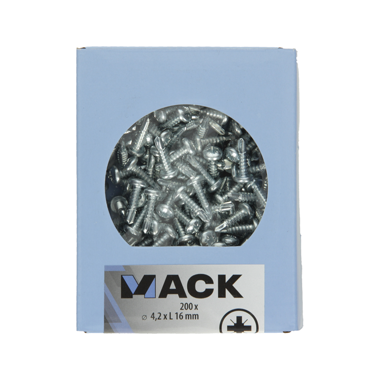 Mack 1007012 – selbstbohrende Schraube Zylinderkopf 200 200 Stück 4,2 x 16 mm | 5 Stück