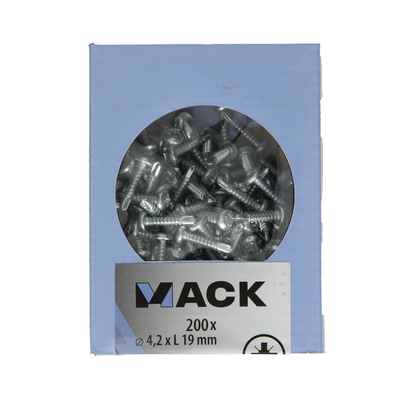 Mack 1007013 – selbstbohrende Schraube Zylinderkopf 200 200 Stück 4,2 x 19 mm | 5 Stück