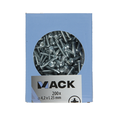Mack 1007014 – selbstbohrende Schraube Zylinderkopf 200 200 Stück 4,2 x 25 mm | 5 Stück