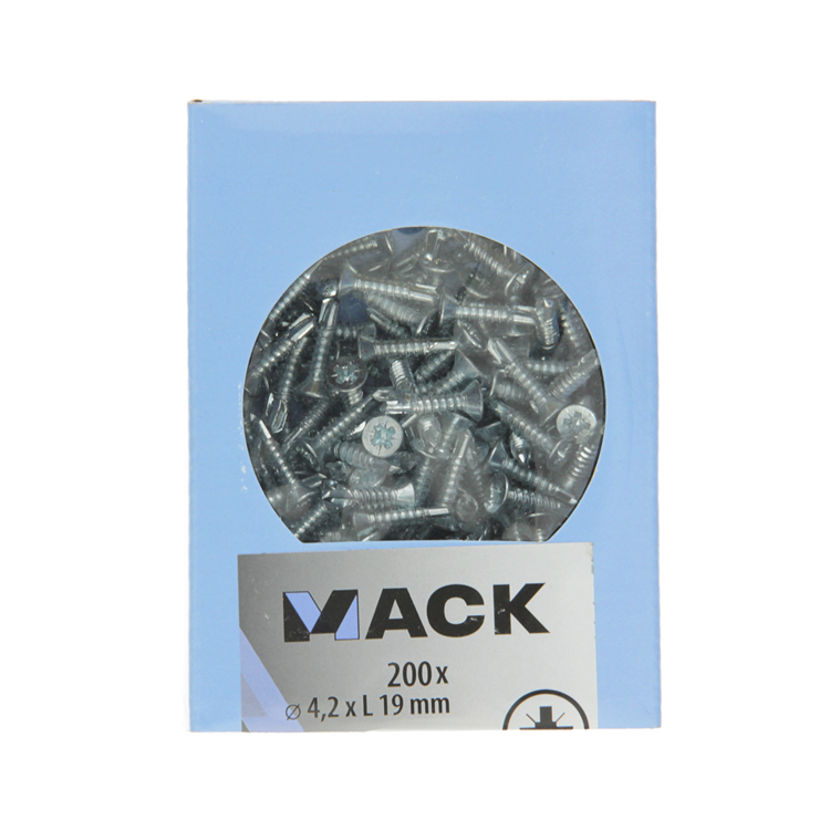 Mack 1007018 – selbstbohrende Schraube VZ-Kopf 200 200 Stück 4,2 x 19 mm | 5 Stück