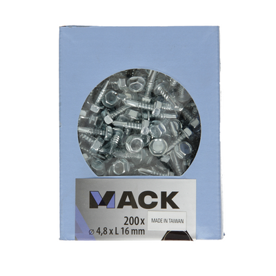 Mack 1007019 – selbstbohrende Sechskantschraube 200 200 Stück 4,2 x 13 mm | 5 Stück