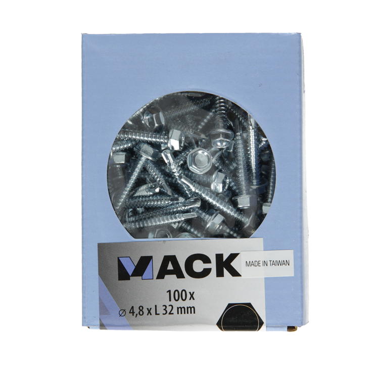 Mack 1007023 – selbstbohrende Sechskantschraube 100 100 Stück 4,8 x 32 mm | 5 Stück