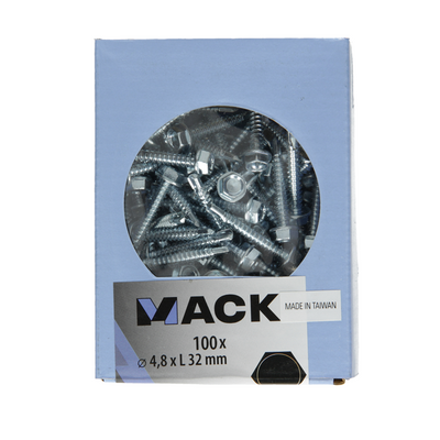 Mack 1007023 – selbstbohrende Sechskantschraube 100 100 Stück 4,8 x 32 mm | 5 Stück