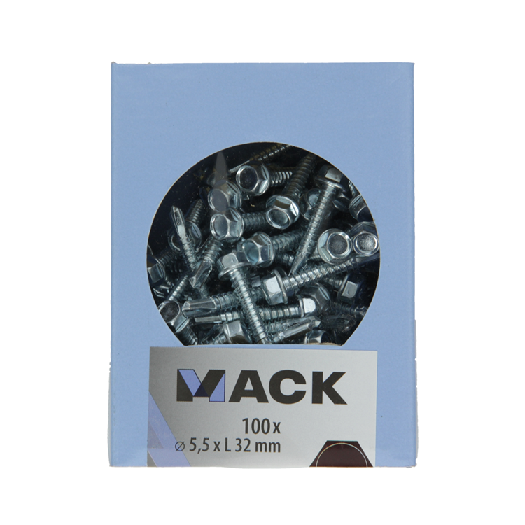 Mack 1007024 – selbstbohrende Sechskantschraube 100 100 Stück 5,5 x 32 mm | 3 Stück