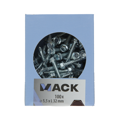 Mack 1007024 – selbstbohrende Sechskantschraube 100 100 Stück 5,5 x 32 mm | 3 Stück