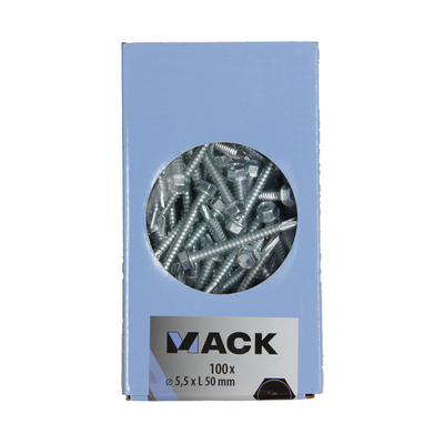 Mack 1007025 – selbstbohrende Sechskantschraube 100 100 Stück 5,5 x 50 mm | 3 Stück