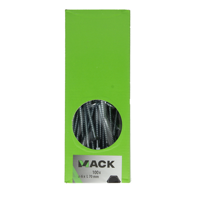 Mack 1007033 - Holzgewindebolzen Stahl verzinkt 100 Stück 6 x 70 mm | 1 Stk