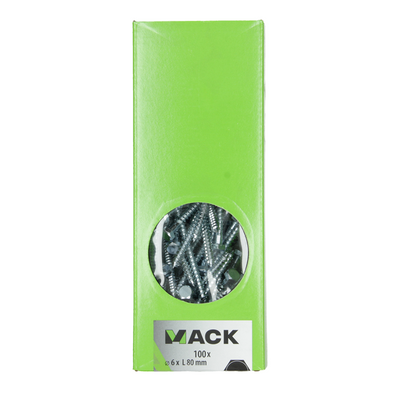 Mack 1007034 - Holzgewindebolzen Stahl verzinkt 100 Stück 6 x 80 mm | 1 Stk