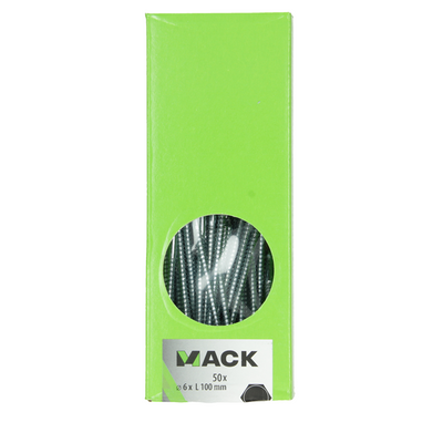 Mack 1007035 - Holzgewindebolzen verzinkter Stahl 50 Stück 6 x 100 mm | 1 Stk