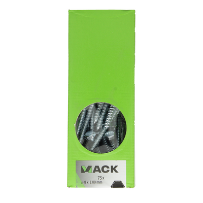 Mack 1007041 - Holzgewindebolzen verzinkter Stahl 75 Stück 8 x 80 mm | 1 Stk