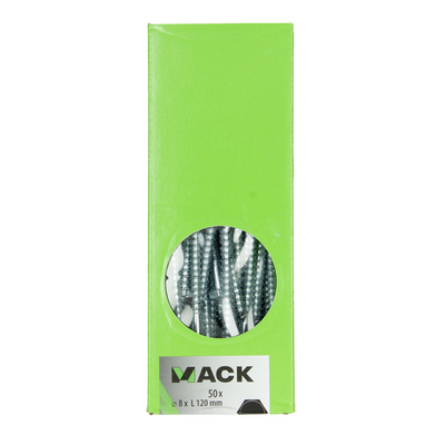 Mack 1007043 - Holzgewindebolzen verzinkter Stahl 50 Stück 8 x 120 mm | 1 Stk