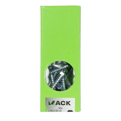 Mack 1007044 - Holzgewindebolzen Stahl verzinkt 50 Stück 10 x 60 mm | 1 Stk