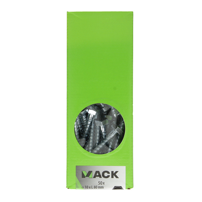 Mack 1007045 - Holzgewindebolzen verzinkter Stahl 50 Stück 10 x 80 mm | 1 Stk