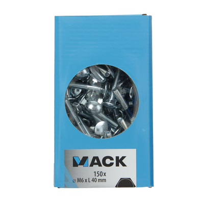 Mack 1007051 - Holzbolzen + Mutter verzinkt 150 Stück 6 x 40 mm | 2 Stk