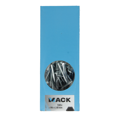 Mack 1007055 - Holzbolzen + Mutter verzinkt 100 Stück 6 x 80 mm | 1 Stk