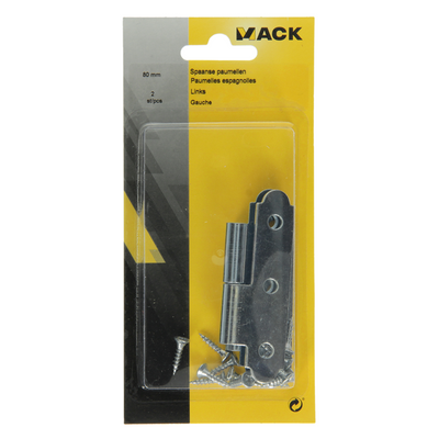 Mack 1013257 – 2 spanische Scharniere links verzinkt H 80 x B 45 mm | 5 Stück