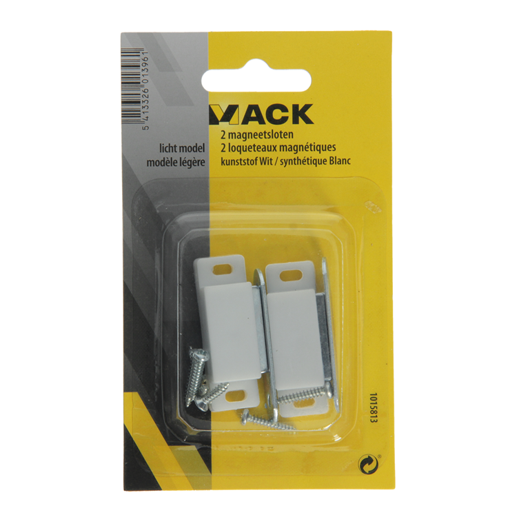 Mack 1015813 - 2 Magnetschlösser, leichtes Modell, weißer Kunststoff | 10 Stück