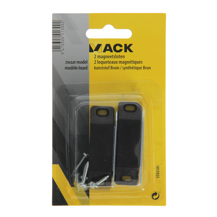 Mack 1015925 - 2 Magnetschlösser, schweres Modell, brauner Kunststoff | 10 Stück