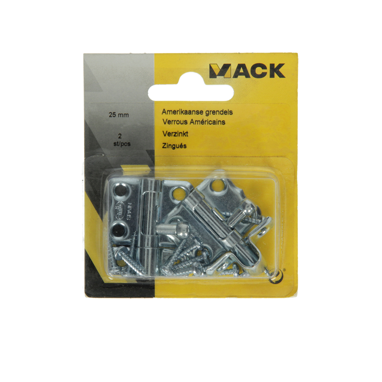 Mack 1013474 – 2 amerikanische Riegel verzinkt a 25 – b 10 mm | 5 Stück