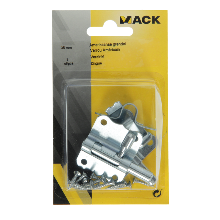 Mack 1013280 – 2 amerikanische Riegel verzinkt a 35 – b 15 mm | 5 Stück