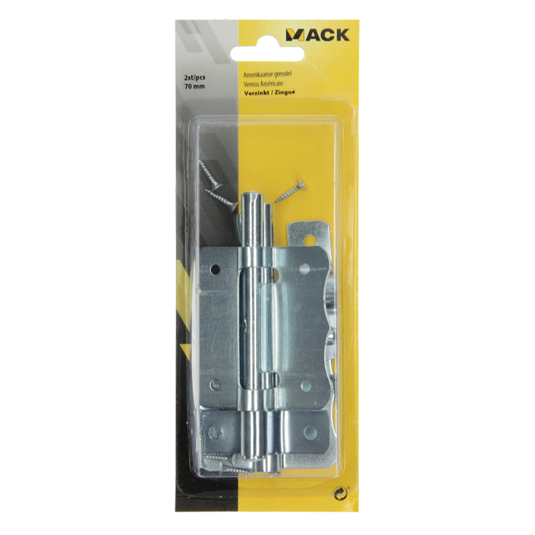 Mack 1015939 – 2 amerikanische Riegel verzinkt a 70 – b 45 mm | 5 Stück