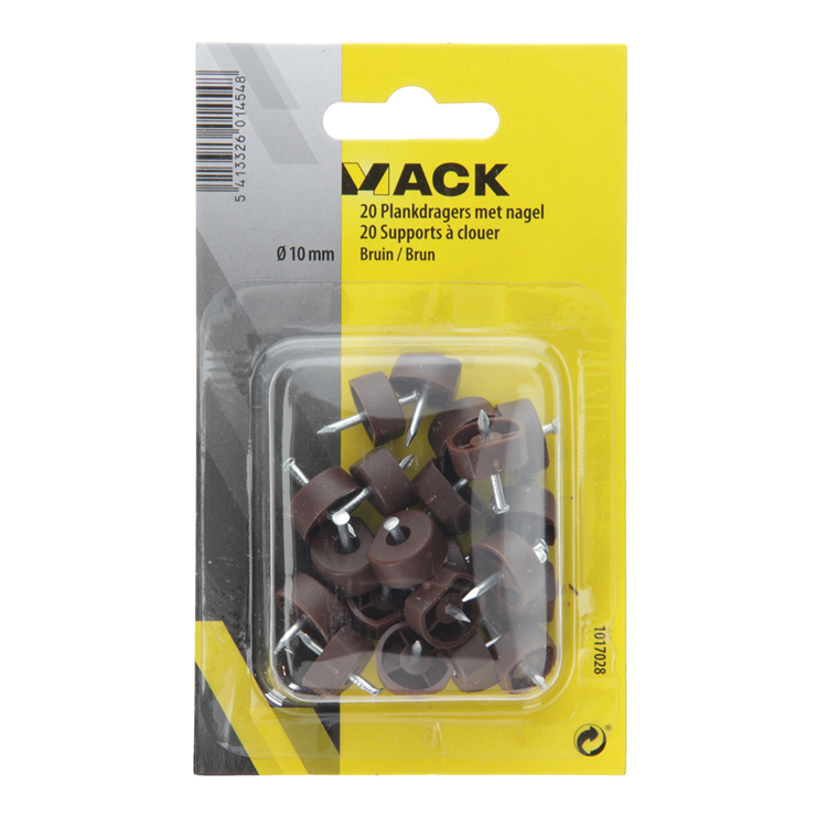 Mack 1017028 – 20 Regalträger mit Nagel braun | 5 Stück
