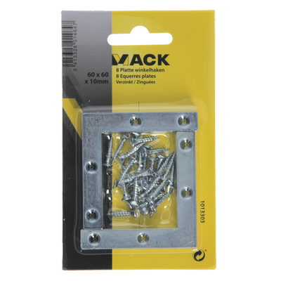 Mack 1013303 - 8 flache Quadrate verzinkt 60x60x10x2mm | 10 Stück