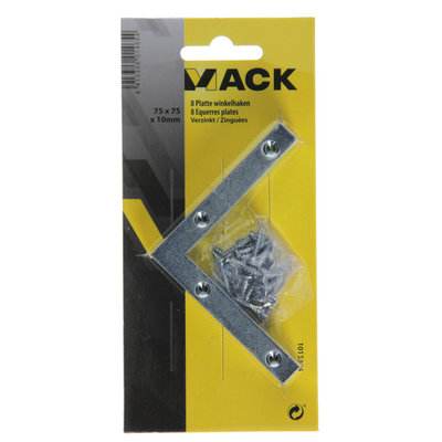 Mack 1013304 - 8 flache Quadrate verzinkt 75x75x10x2mm | 10 Stück