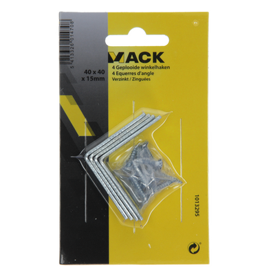 Mack 1013295 - 4 gefaltete Quadrate verzinkt 40x40x15x2mm | 10 Stück