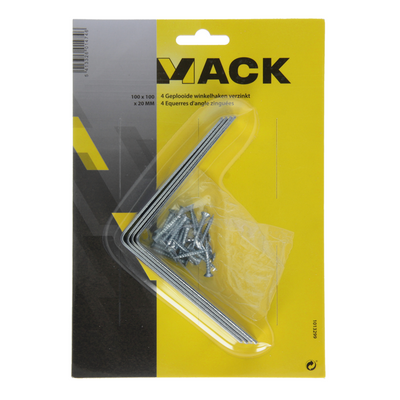 Mack 1013299 - 4 gefaltete Quadrate verzinkt 100x100x20x2mm | 10 Stück