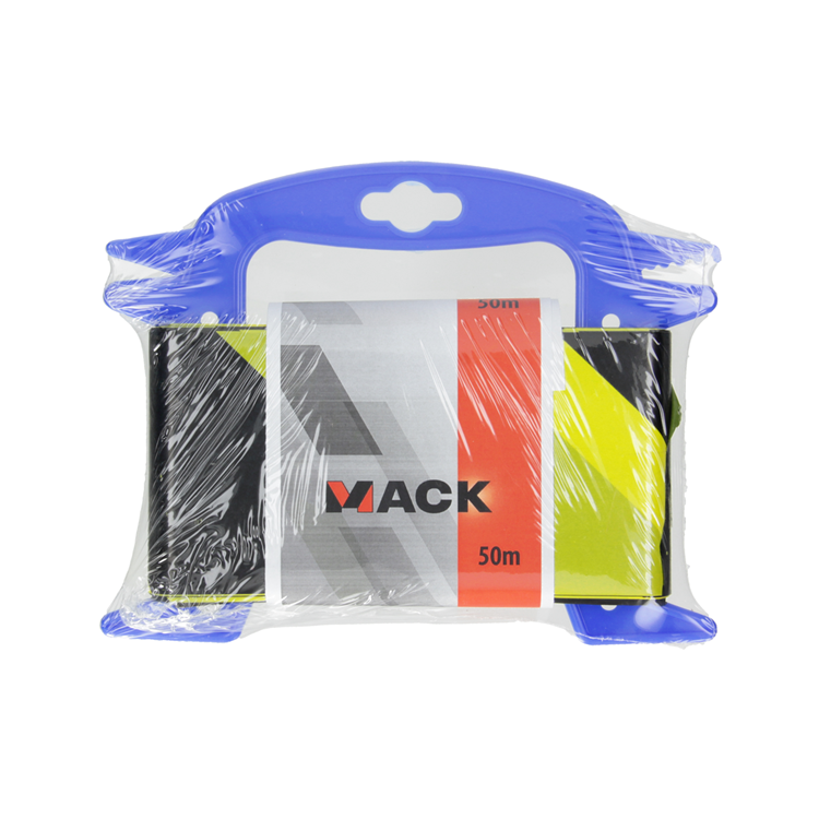 Mack 1014223 – Absperrband gelb schwarz Rolle 75 mm x 50 m 35 Mikron | 5 Stück