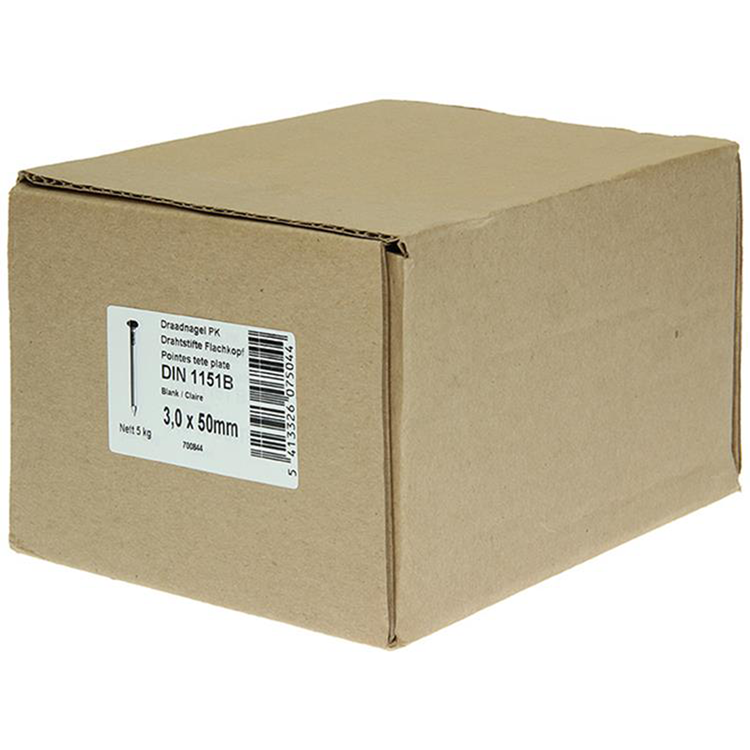 1015643 - Karton 5 kg. Nägel Flachkopf 3,0x50 mm | 2 Stk
