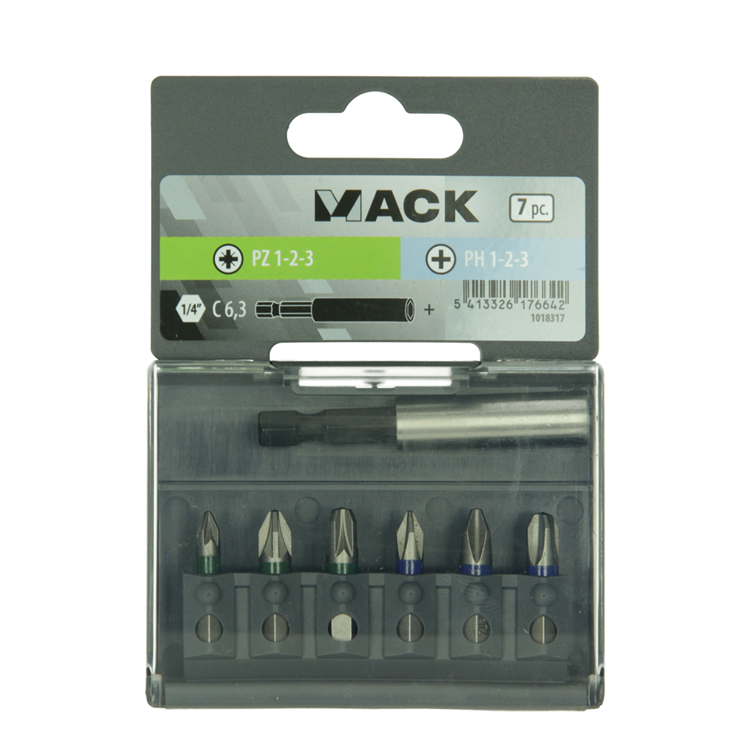 Mack 1018317 - Schraubendreher-Bit-Set 7-teilig | 5 Stück