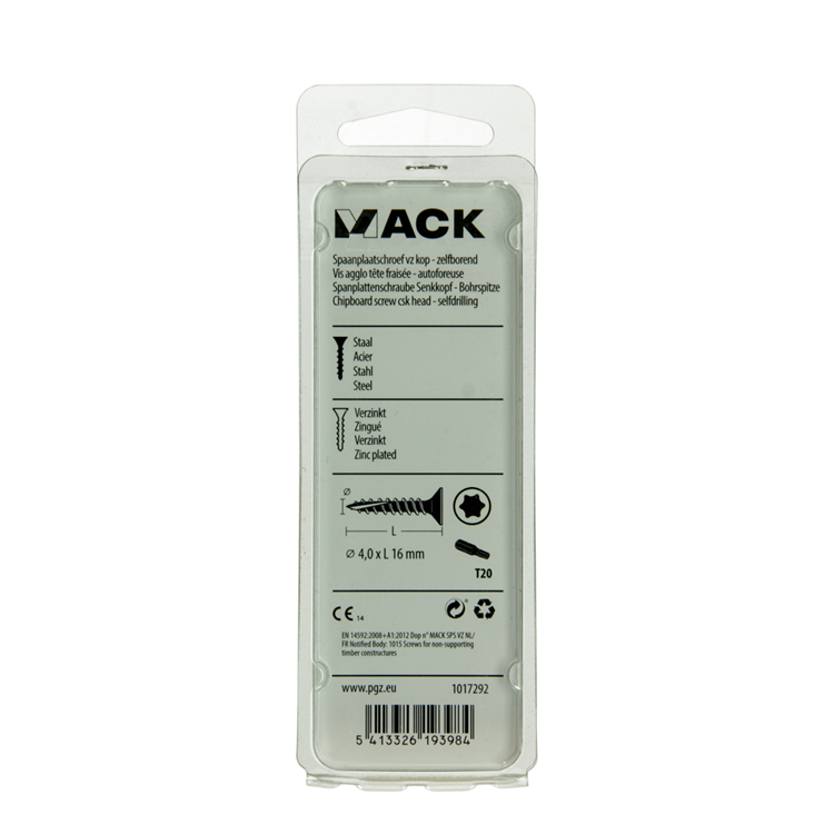 Mack 1017292 - spainplschr.vzkop-selfb. gelb plattiert 35 Stück 4,0 x 16 mm | 10 Stück
