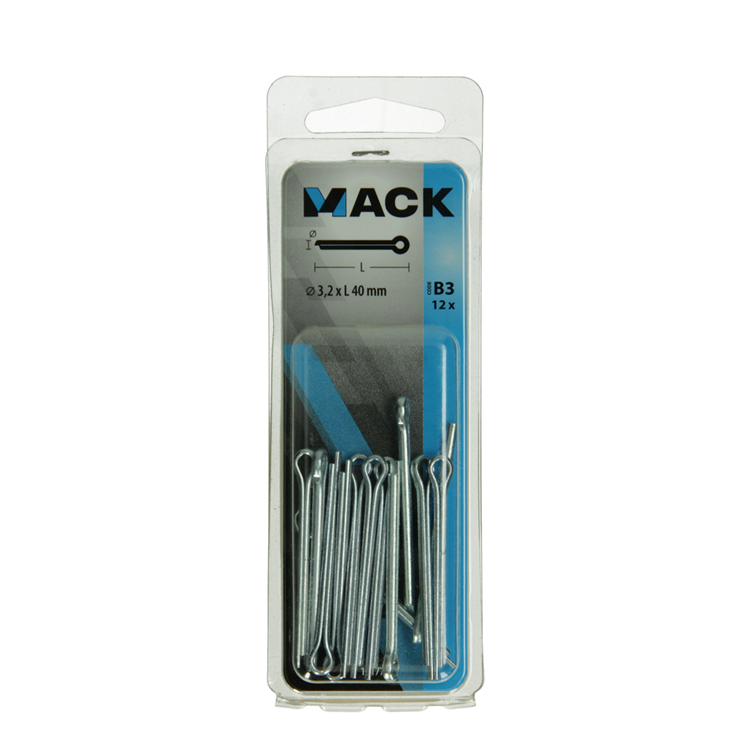 Mack 1017765 - Splint verzinkter Stahl 12 Stück 3,2 x 40 mm | 10 Stück