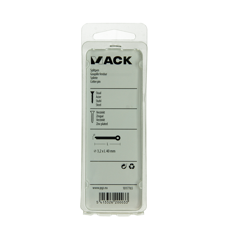 Mack 1017765 - Splint verzinkter Stahl 12 Stück 3,2 x 40 mm | 10 Stück