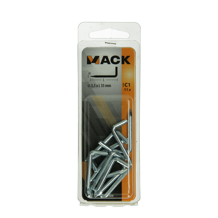 Mack 1017839 - Spitzendaumen verzinkter Stahl 11 Stück 3,5 x 35 mm | 10 Stück