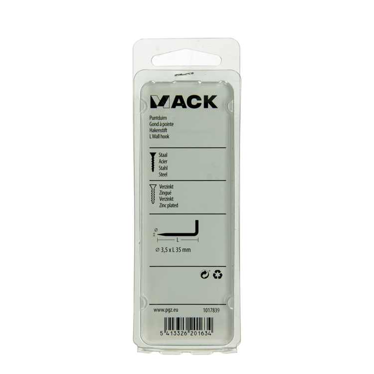 Mack 1017839 - Spitzendaumen verzinkter Stahl 11 Stück 3,5 x 35 mm | 10 Stück