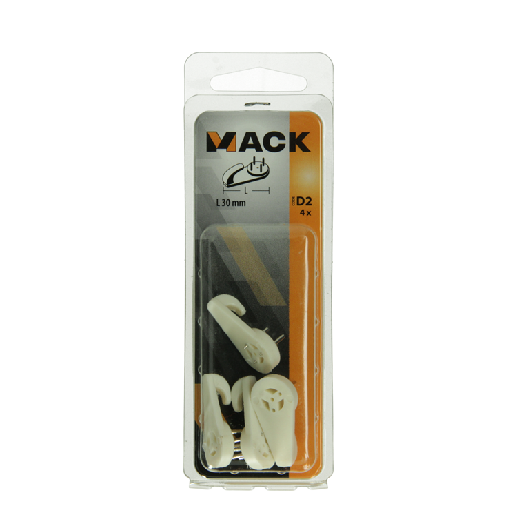 Mack 1017844 – Betonhaken Kunststoff 4 Stück 30 mm | 10 Stück