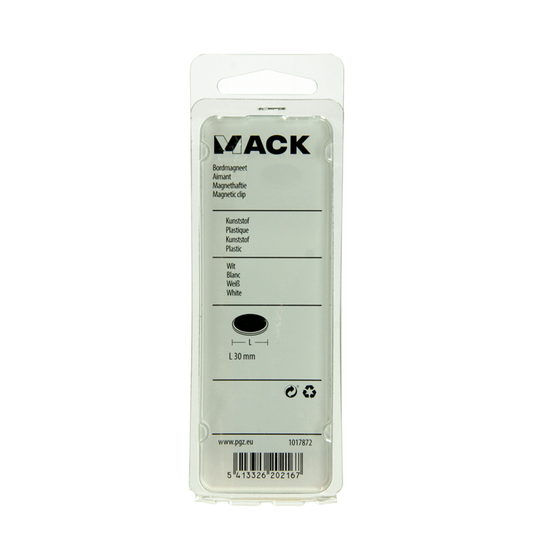Mack 1017872 - Tafelmagnet Kunststoff weiß 4 Stück30 mm | 10 Stück