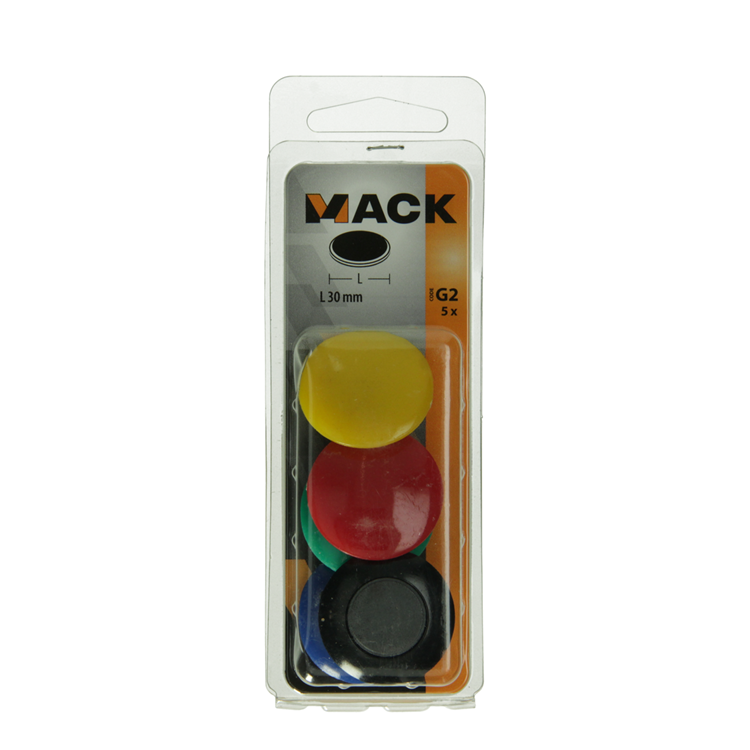 Mack 1017873 - Tafelmagnet-Kunststoff-Sortiment 5 Stück 30 mm | 10 Stück