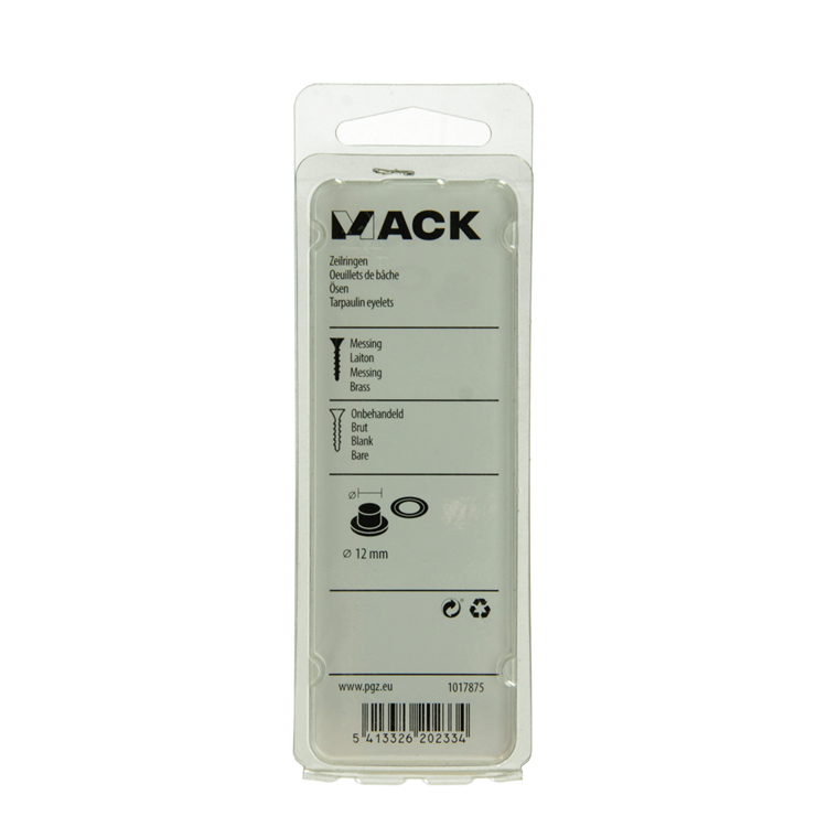 Mack 1017875 - Segelringe Messing 8 Stück 12mm | 10 Stück