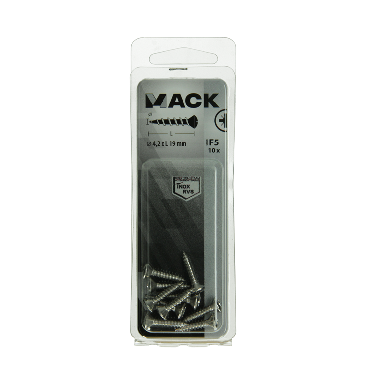 Mack 1019800 - selbstschneidende Kugelschraube f. Kopfa2 10 Stück 4,2 x 19 mm | 10 Stück