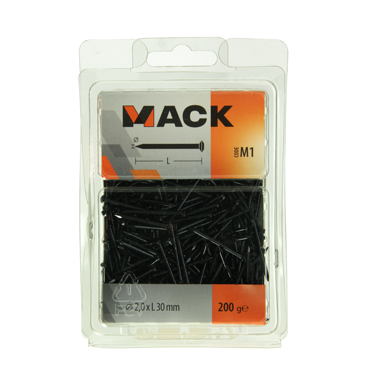 Mack 1017932 – Stahlnagel BVK Stahl gebläut 200 gr 2,0 x 30 mm | 5 Stück