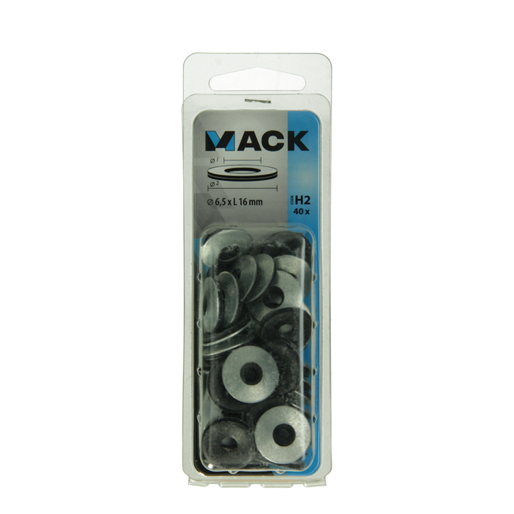 Mack 1018134 - Dichtring Gummi verzinkt 40 Stück 6,5 x 16 mm | 5 Stück