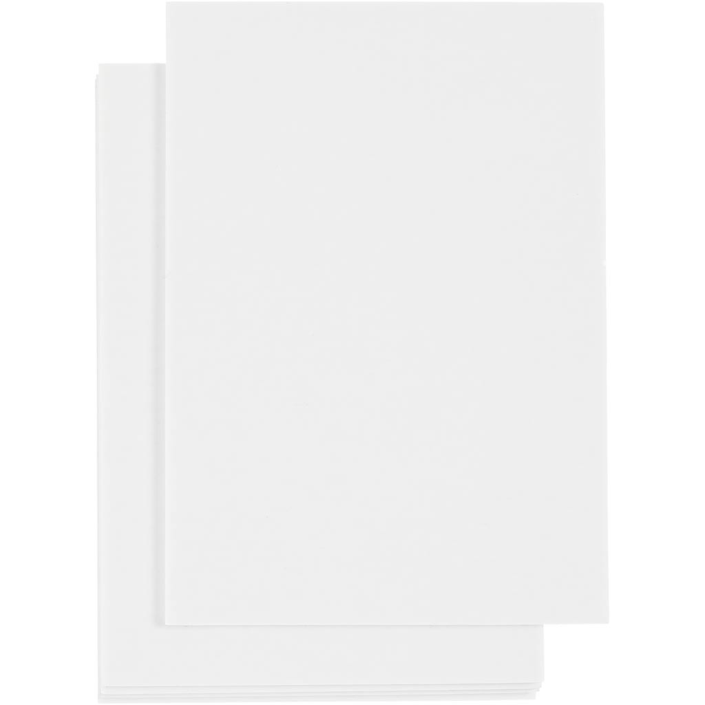 3D-Schaumstoffpads, A6, Blatt 105 x 148 mm, Stärke 2 mm, weiß, 5 Blatt 1 Karton