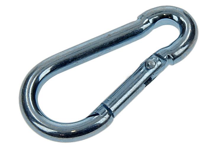 Mack 1006846 - 1 Karabiner + Feder verzinkt schwarz 40x4mm | 5 Stück