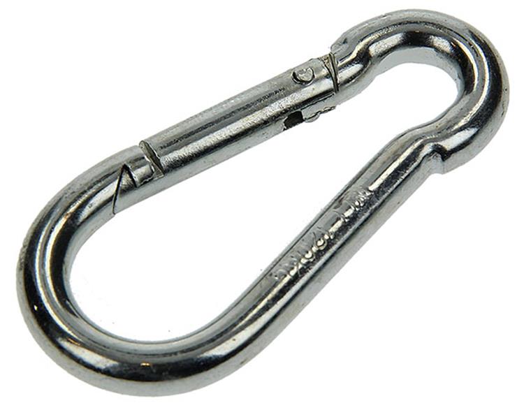Mack 1006848 - 1 Karabiner + Feder verzinkt schwarz 60x6mm | 5 Stück